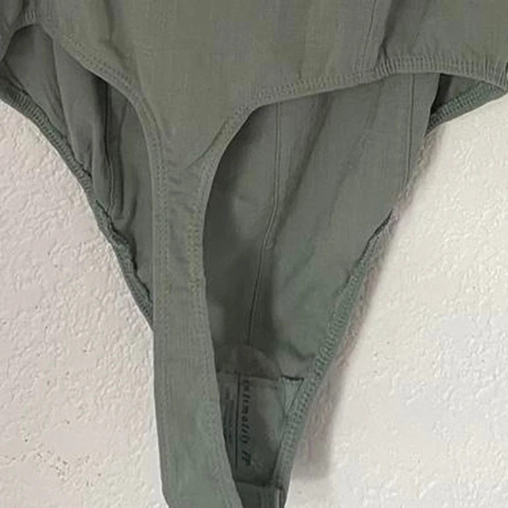 NWT Free People Lola Sage Green Corset tie strap‎ bodysuit